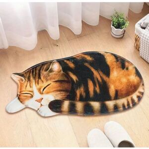 Calico Cat Rug 29.9" x 15.7" Cats Kitty Sleeping